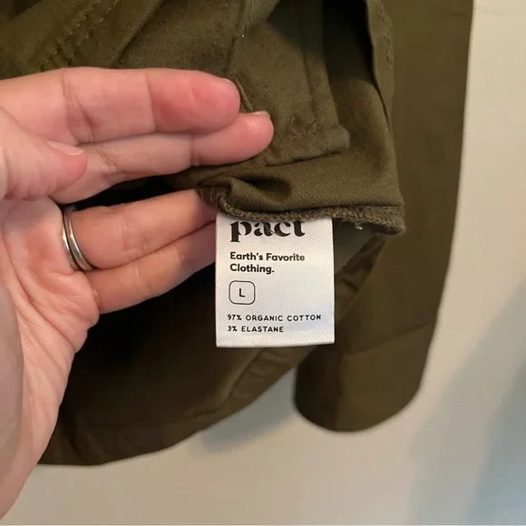 PACT Women’s Organic Cotton Woven Field Jacket in Grape Leaf Size L Like New - Picture 7 of 13